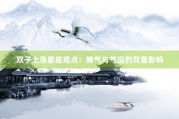 双子上涨星座观点：脾气与气运的双重影响