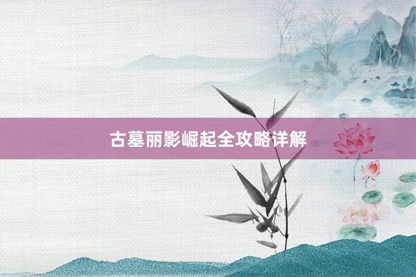 古墓丽影崛起全攻略详解