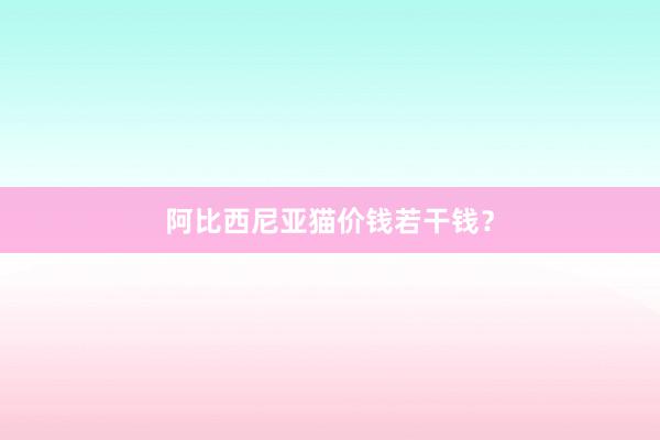 阿比西尼亚猫价钱若干钱？
