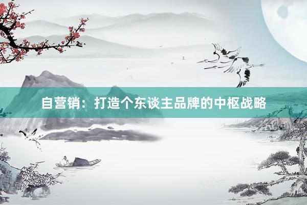 自营销：打造个东谈主品牌的中枢战略